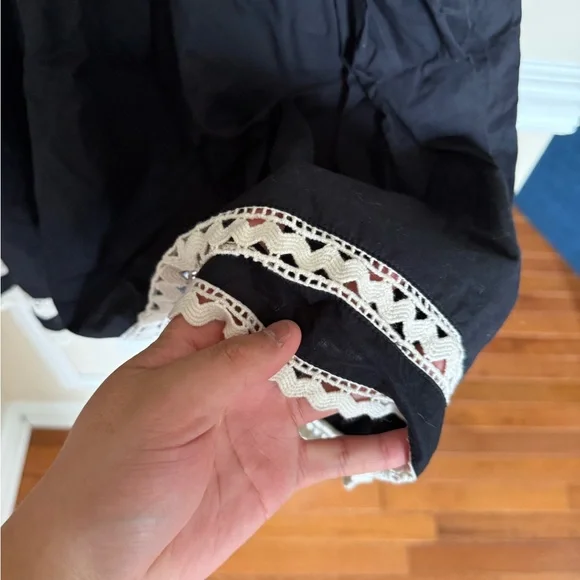 Victorian Romantic Black and White Lace Kate Spade & Broome Street Mini Dress - Picture 5 of 11